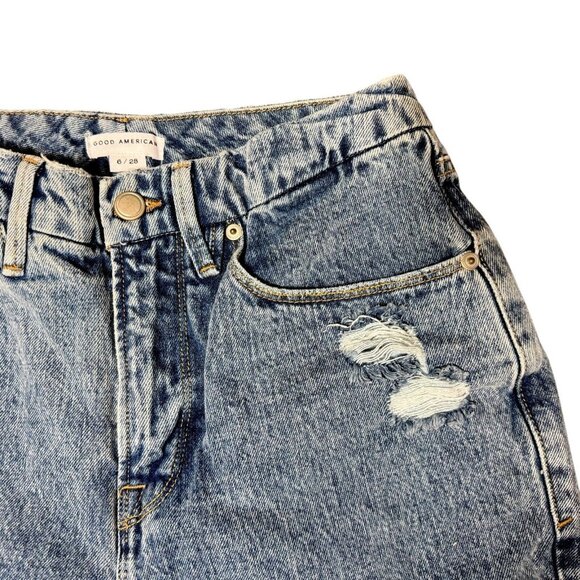 Good American Jeans Womens Size 4 /28 90s Duster Straight High Rise NEW GNDU999T - Picture 2 of 12